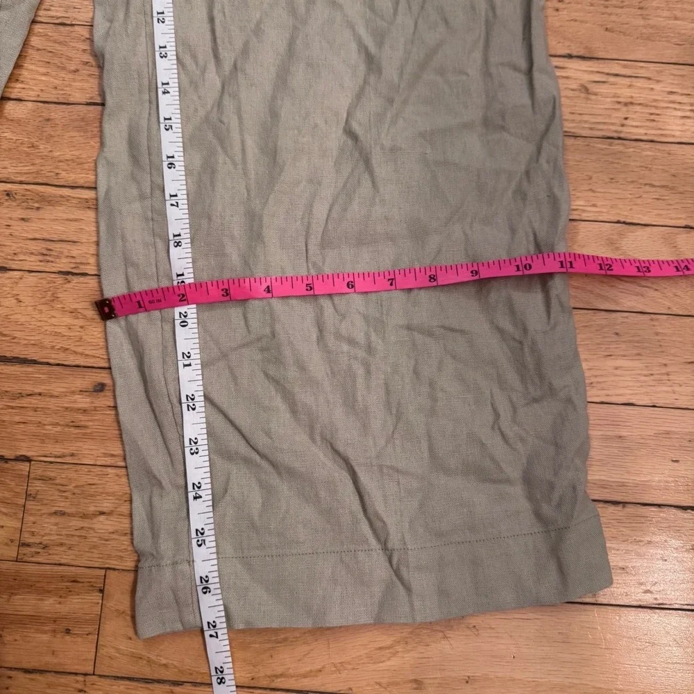 A New Day Womens Wide Leg Linen Blend Pleated Pants Sage Green Size 18 Regular